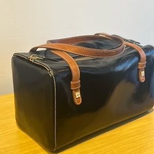 Vintage Kate Spade square zippered leather handbag